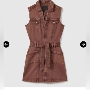 Paige-Denim-Chocolate Brown-Zip up-Dress-Size 8